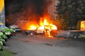 Wieder brennende Autos in Koeln Hoehenhaus P005